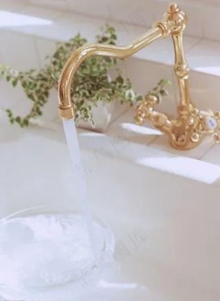 精致金色水龙头图片