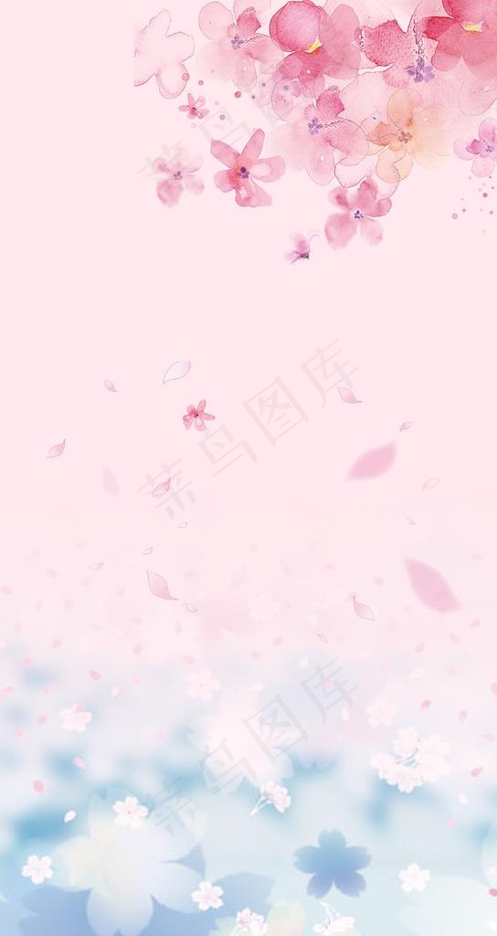 梦幻粉色花瓣背景图片psd模版下载