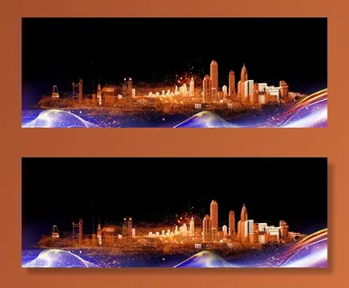 城市 金色 建筑 橙色 飘逸图片