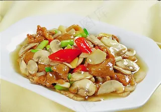 口蘑炒肉片图片