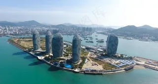 海南 三亚 凤凰岛 俯瞰图片