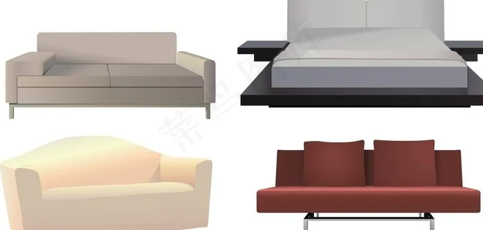 床 沙发图片cdr矢量模版下载