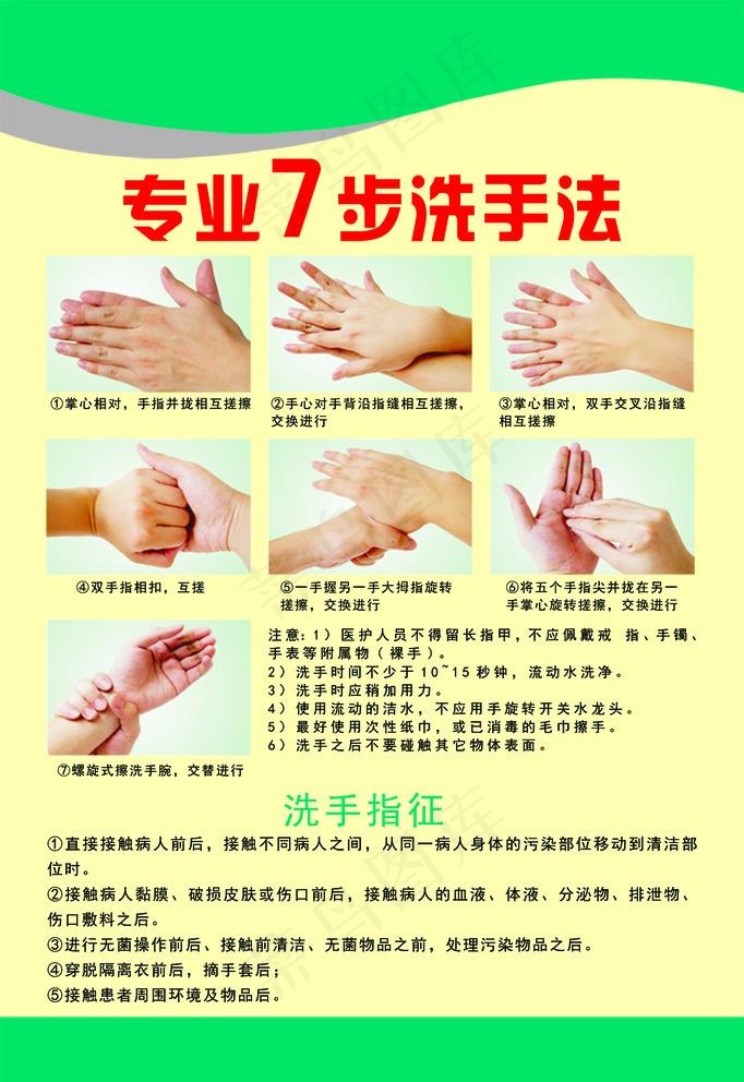 专业7步洗手法图片