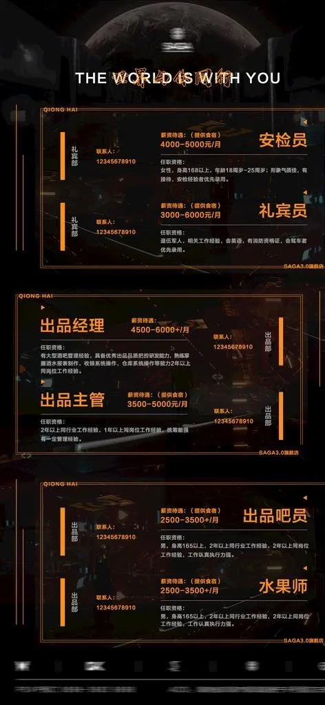 酒吧招聘海报图片psd模版下载