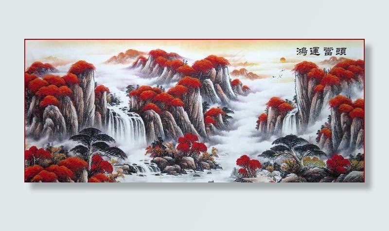 中国风 山水画图片cdr矢量模版下载