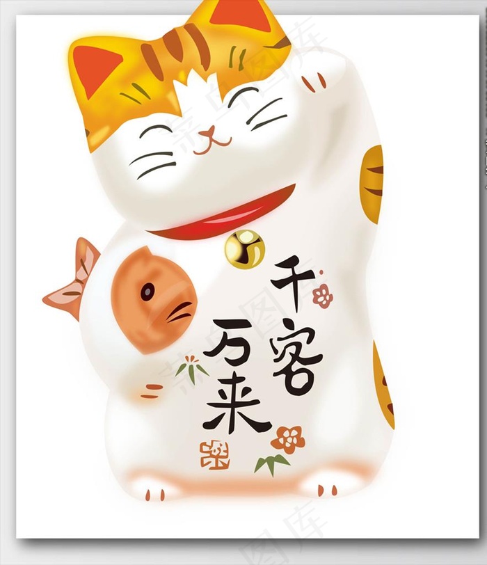 招财猫图片ai矢量模版下载
