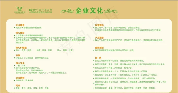 维也纳酒店企业文化图片cdr矢量模版下载