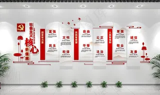 *核心价值观党建文化墙图片