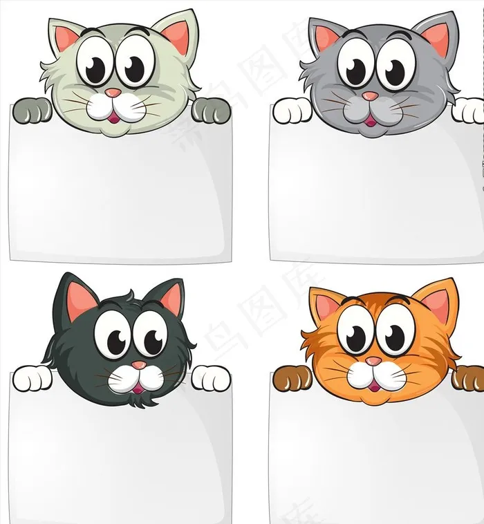 卡通猫图片eps,ai矢量模版下载