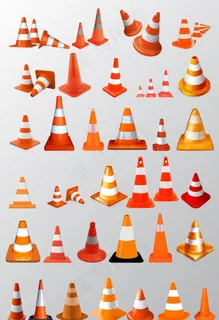 交通障碍物路锥图片