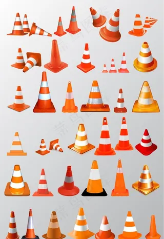 交通障碍物路锥图片