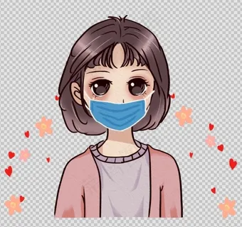 卡通女孩口罩图片 卡通女孩口罩图片