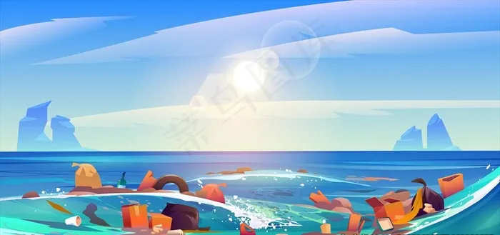 海洋垃圾图片ai矢量模版下载
