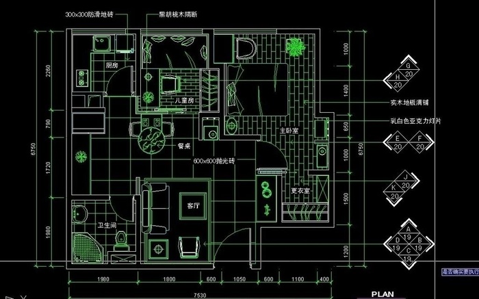 cad室内平面装修图图片