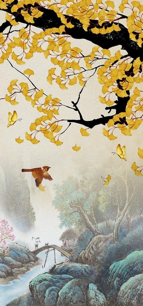 山水画图片(3399X6796(DPI:72))psd模版下载