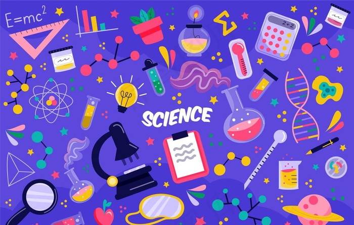 可爱科学实验背景底纹图片eps,ai矢量模版下载