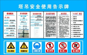 塔吊安全使用告示牌图片