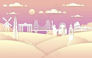 卡通城市天际线图片