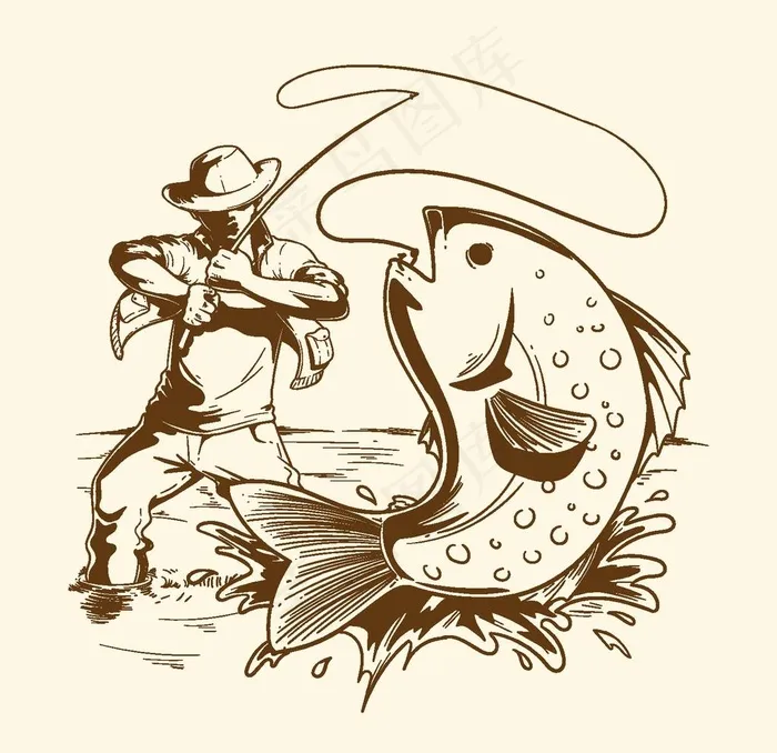 钓鱼logo图片ai矢量模版下载