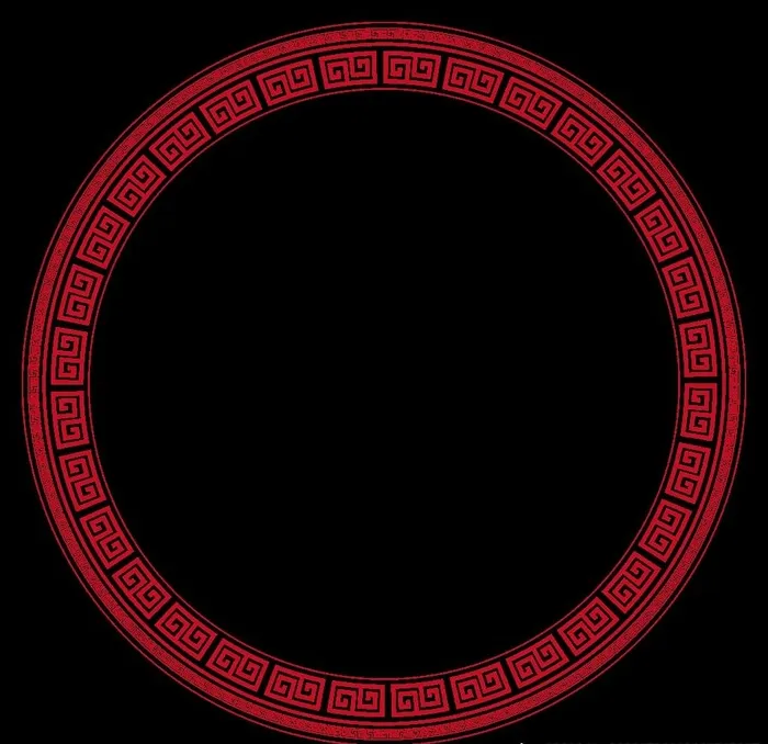 中式回纹圆框图片psd模版下载