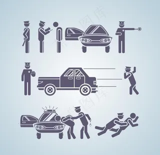 警察元素图标图片