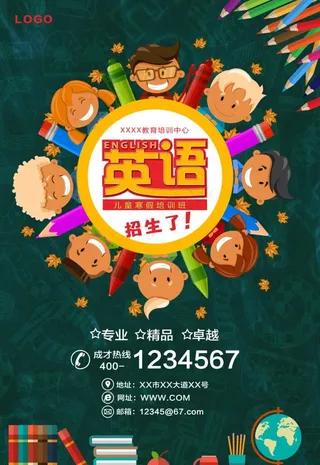 英语培训海报图片