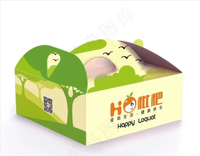 枇杷包装箱  水果包装盒图片cdr矢量模版下载