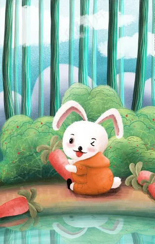 卡通兔子插画图片