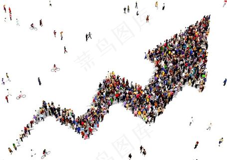 人群组成的上升箭头图片