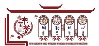 校园中国梦古风文化墙形象墙图片