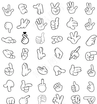 手势线稿图片
