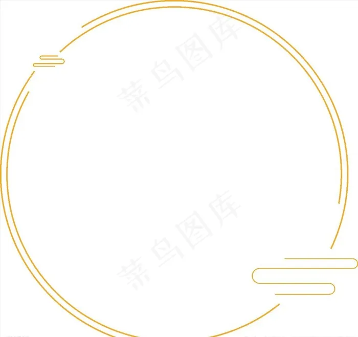 中国风简约金色祥云圆框图片cdr矢量模版下载