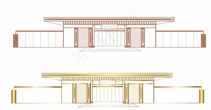 地产 中式 建筑 矢量图片ai矢量模版下载