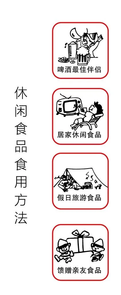 休闲食品食用方法图片ai矢量模版下载
