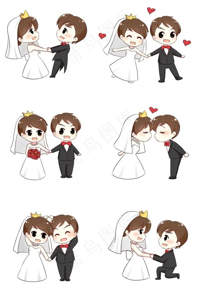 婚礼小人图片psd模版下载
