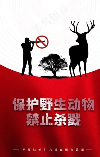 保护野生动物海报图片