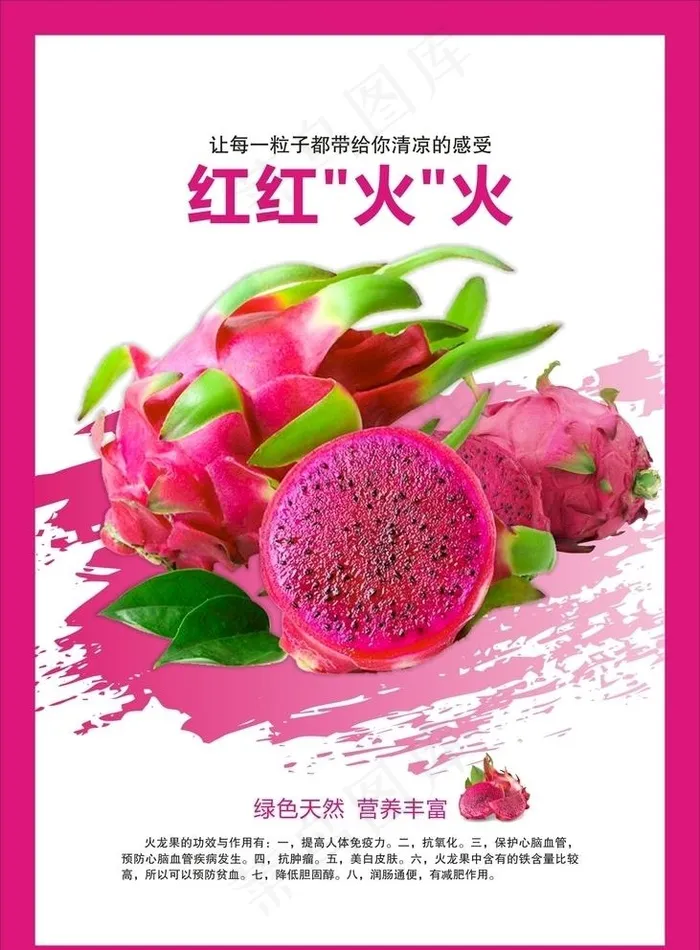 火龙果海报图片cdr矢量模版下载
