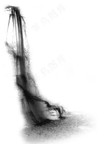 水墨瀑布流水图片