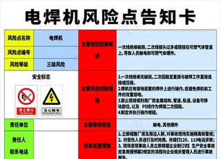 电焊机风险点告知卡图片