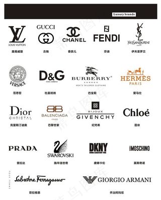 奢侈品大牌LOGO矢量图图片