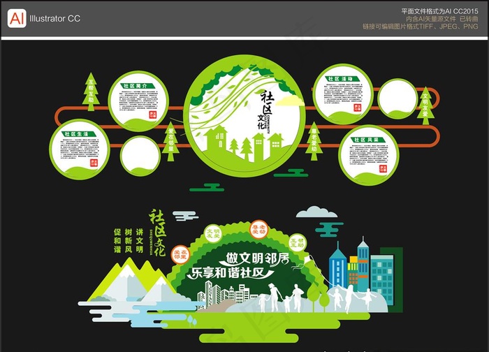 社区文化图片ai矢量模版下载