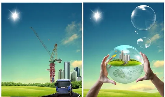 绿色环境背景建筑科技图片