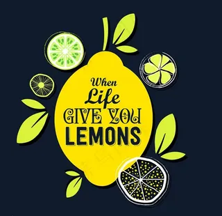 创意柠檬隽语海报图片