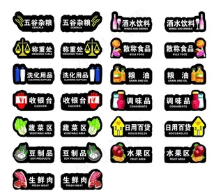 超市分类牌图片
