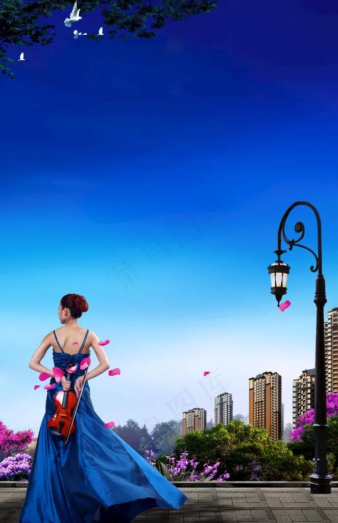 地产洋房海报图片(2135X3150(DPI:200))psd模版下载