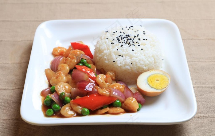 虾仁盖饭图片
