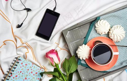 欧美商务咖啡桌面场景背景素材图片