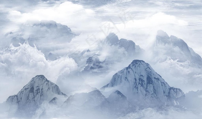 水墨山水背景墙图片(9071X5669(DPI:72))psd模版下载