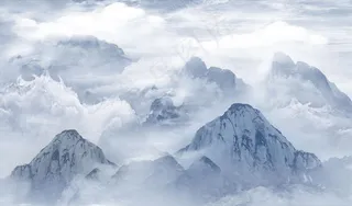 水墨山水背景墙图片