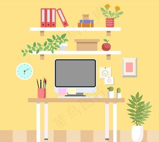 彩色私人办公桌设计图片